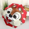 Chip 'n Dale Theme Cartoon Umbrella, Portable 3-Fold Compact Umbrella, Suitable for Camping, Hiking and Travel, Ideal Easter Birthday Gift F
