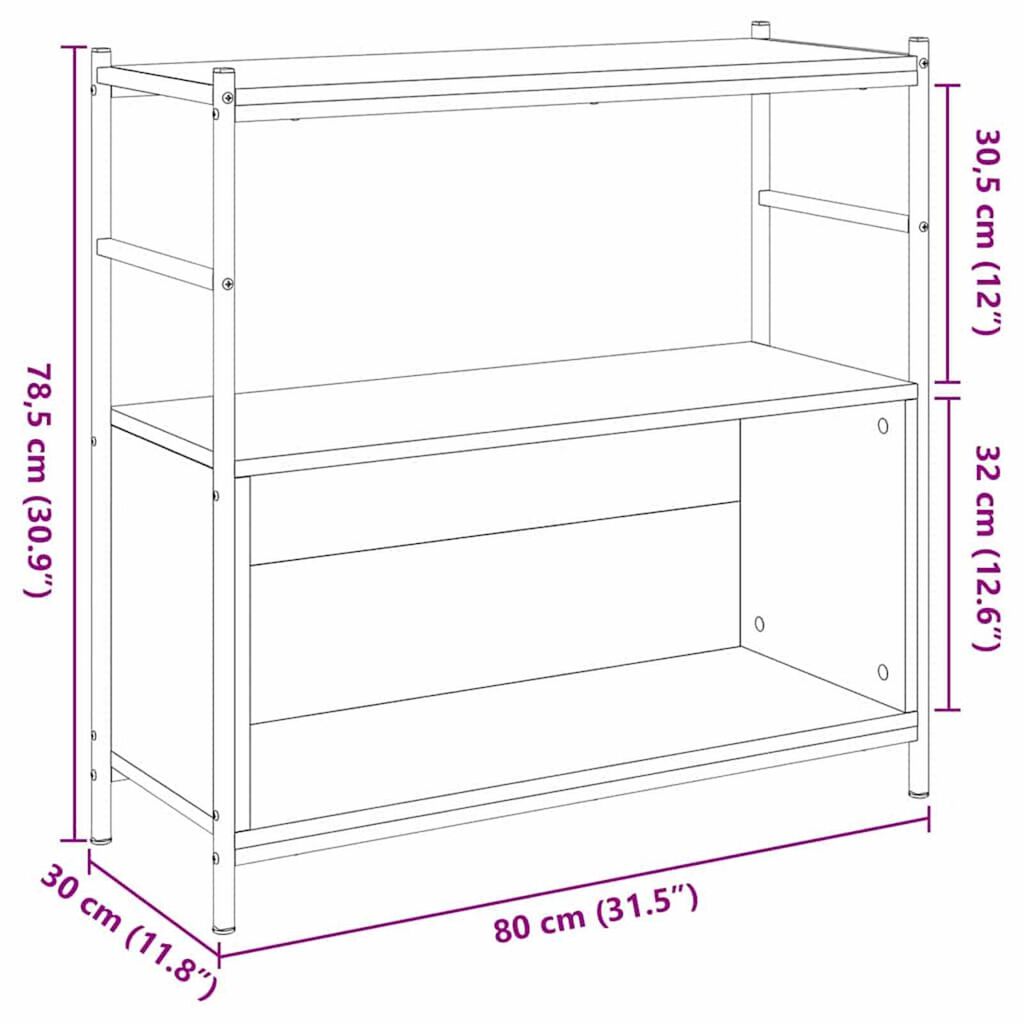 vidaXL Bücherregal Artisian Eiche 80x30x78,5 Cm Holzwerkstoff