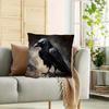 1 Piece 18x18 Inch Super Soft Short Plush Pillowcase - Black Crow Oil Painting Print