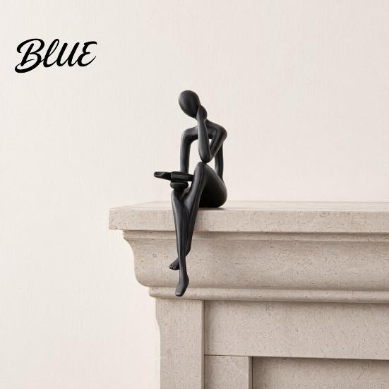 Modern Meditation Figurine 3D Printed Thinker Figurines Ornaments Minimalist Abstract Art Sculptures Bookshelf