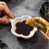 Japanese Style Ceramic Flavored Sauce Dishes Flower Shape With Creative Handles Household Fruit Sushi Plates Kitchen Supplies