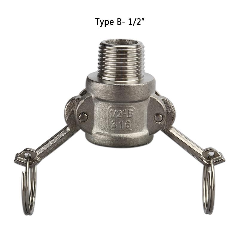 Camlock-Schnellkupplung, 1/2'' Edelstahl Camlock-Fittings Verbinder Cam- und Nut-Schlauchrohr-Fitting-Adapter, 3/4'' Cam-Lock-Typ
