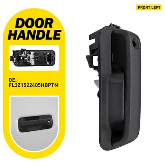 Smooth Black 1X Door Handle Outer Front For 2015- Ford F-150 XLT Driver Side