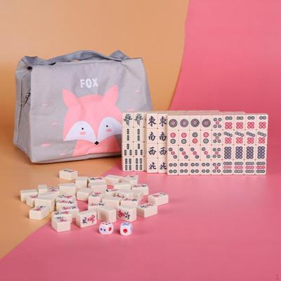 Forntida kinesiska Mahjong spelset med handväska 144 ark Traditionellt spel, resor