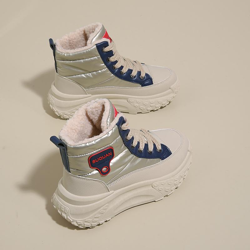 High-top Cotton Shoes Female Students Winter New Cotton Versatile Thick-soled Velvet Sports Women's Boots