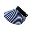 Summer Eaves Striped Empty Top Sunscreen Hat Women's UV Protection Can Tie a Ponytail To Show the Face Small Versatile Sunshade Sun Hat