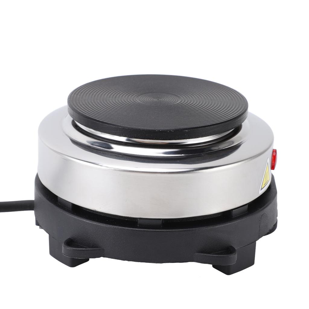 Kleine elektrische Kochplatte, 500 W, Edelstahl, 6 Geschwindigkeiten, Temperatur einstellbar, elektrischer Teekannenbrenner