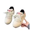 Little white shoes women's 2025 new spring and autumn breathable big head bread shoes sports versatile black and white soft leather dad shoes round