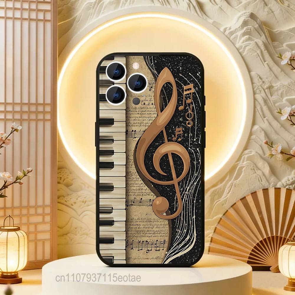 

Piano Classical Music Phone Case For iPhone 17,16,15,14,13,12,11,Pro,Max,Plus,E,Air,Mini Black Shockproof Funda Cover iPhone15plus