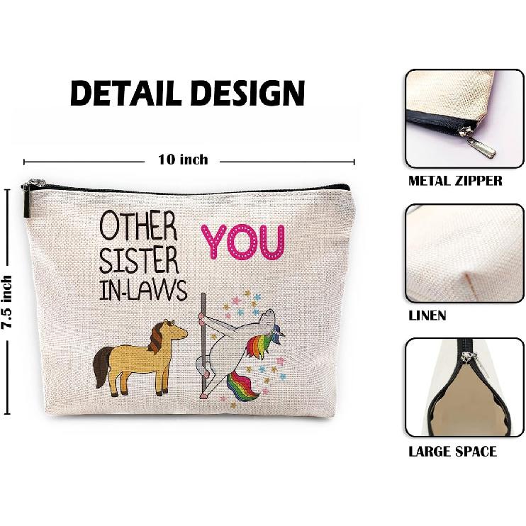 Funny Other Sister-in-Laws and You Makeup Bag,Best Sister-in-Law Gifts Cosmetic Pouch for Girls,Christmas Birthday Wedding Gifts for Sister in Law