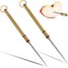 DEVENTORZ Multifunctional Toothpicks, Set of 2, Outdoor Alloy Titanium Toothpicks, Titanium Keychain, Fruit Picks, Portable, for Carrying Around