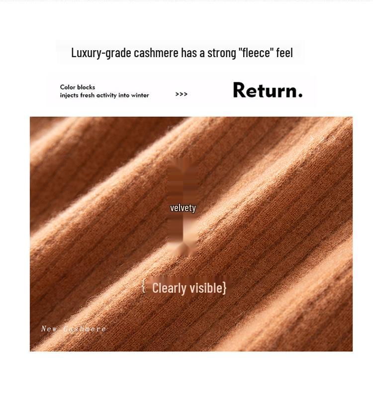 2024 Women's Fall/Winter Round-Neck Ribbed Cashmere Cardigan Sweater: Elegant Knitwear