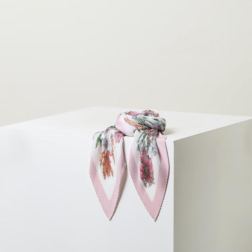 Daks Pink Flower Pleats Scarf Dcsc5e663p2 Single option