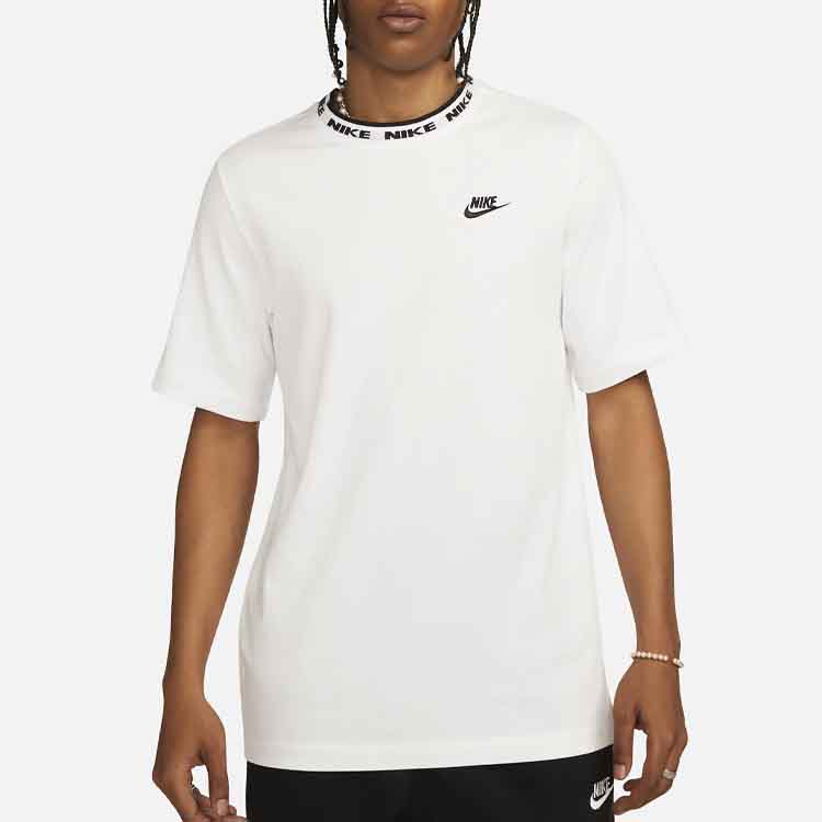 Nike Knit Casual Sports Crew Neck Pullover Short Sleeve T-Shirt Men Tops White FB7310-100