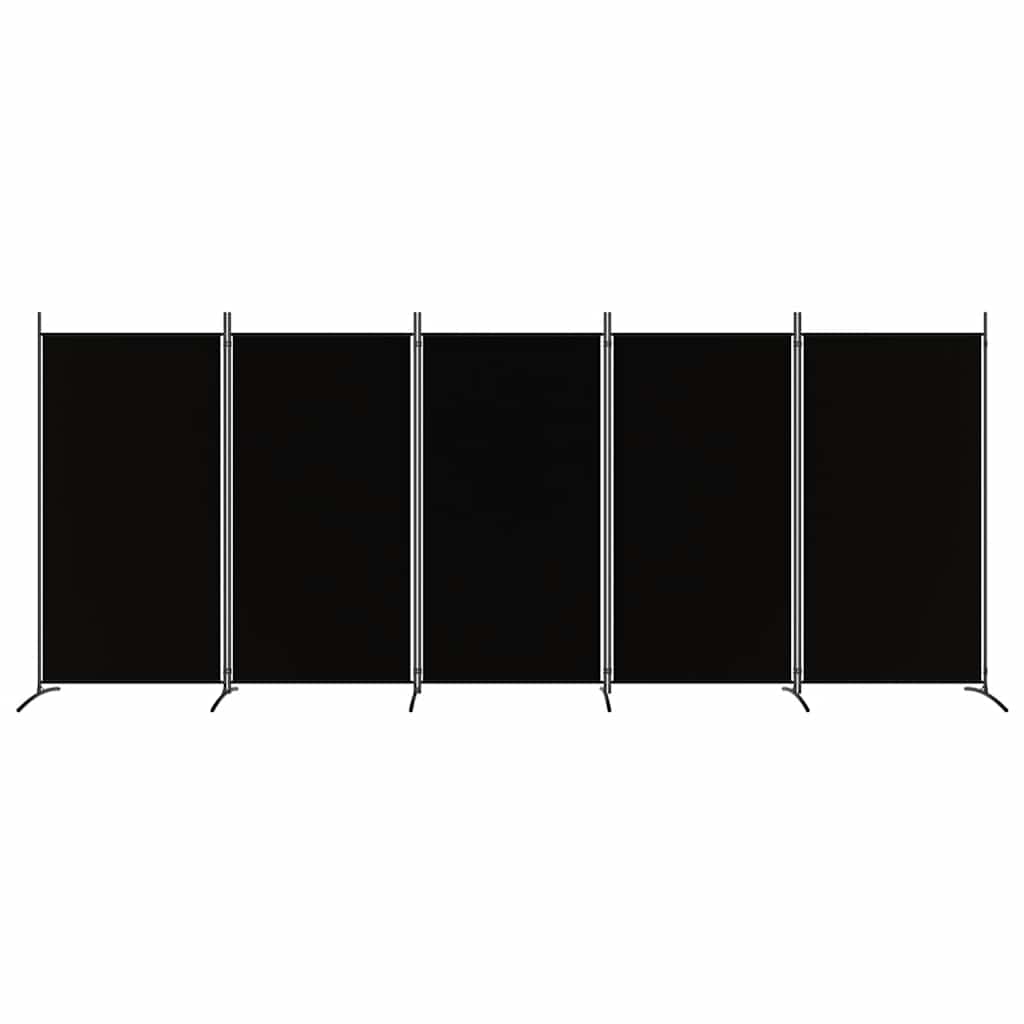 Vidaxl 5-Panel Room Divider, Black, 433X180 Cm, Fabric