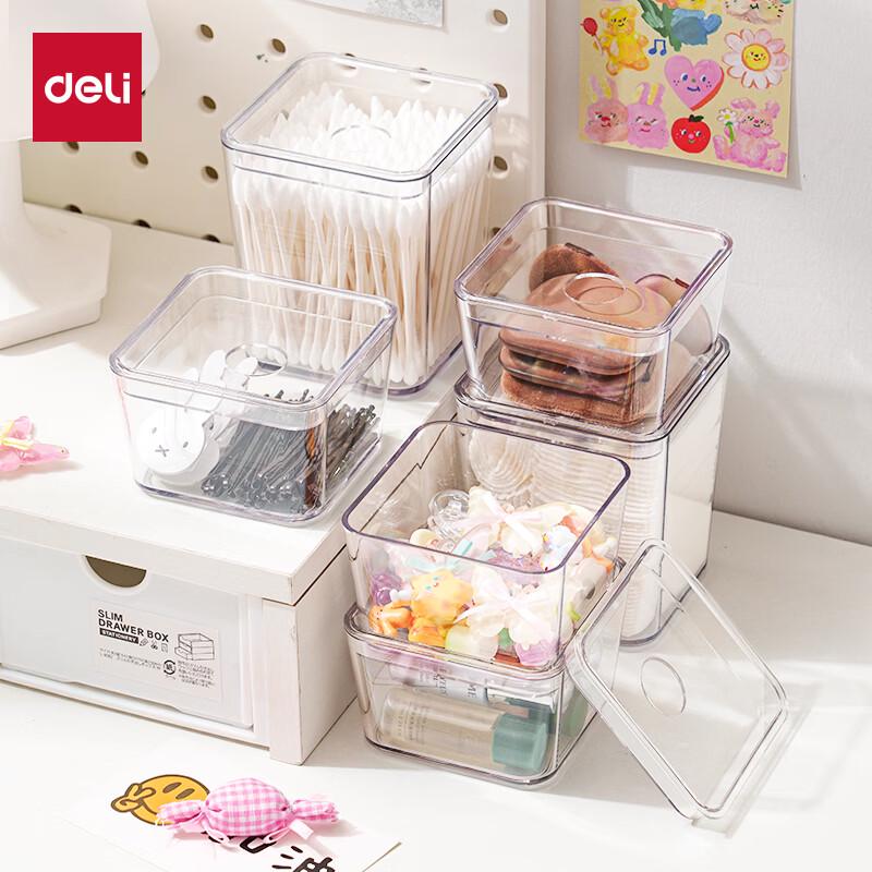 Deli 6-Piece Transparent Makeup Storage Drawer Set