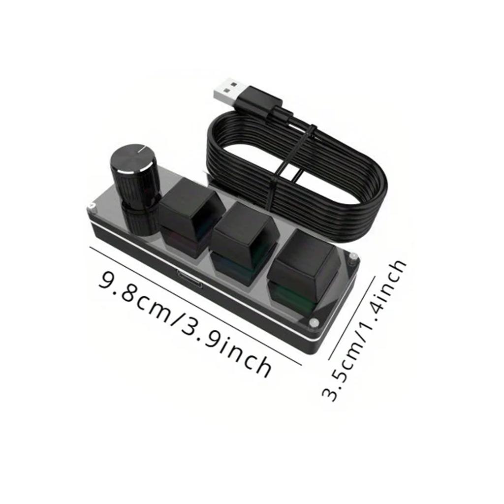 1pc USB Programmierung Makro Benutzerdefinierte Knopf Tastatur RGB 3 Tasten + 1 Knopf / 4 Tasten Kopieren Einfügen mini Taste Gaming Tastatur Mechanisch