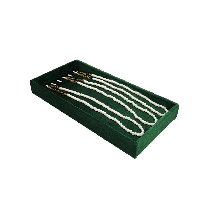 Dark Green Velvet Jewelry Display Storage Tray Jewelry Organizer Storage Props Ring Earrings Necklace Bracelet Storage Props