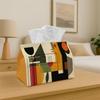 1pc Modern Abstract Tissue Holder & Paper Towel Stand - Mid-Century Color Design, Durable Polyester Suitable for Living Room, Bedroom, Office, Car - V