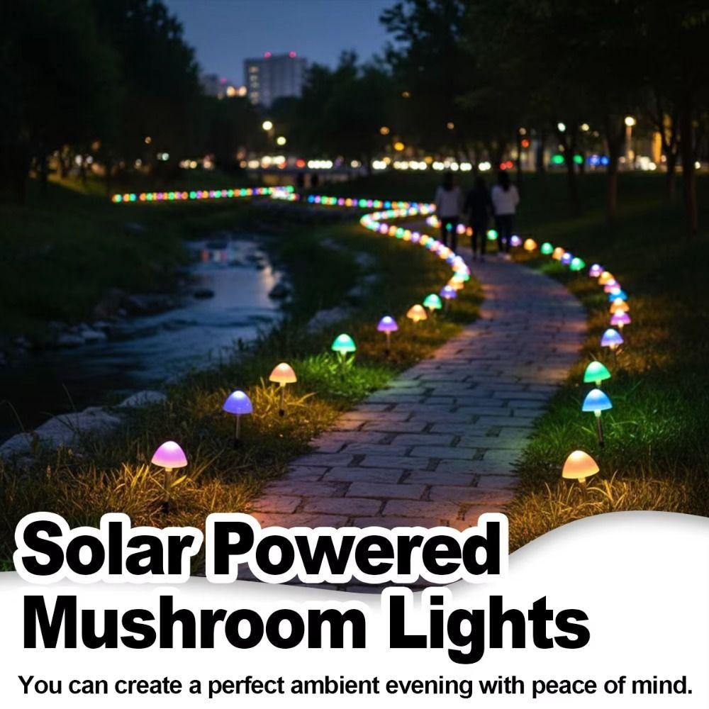 Waterproof Design Solar LED String Lights 3.5/3.8/5m Color Changing Mushroom Solar Lights Mini Mushroom Lights LED Solar Lamps