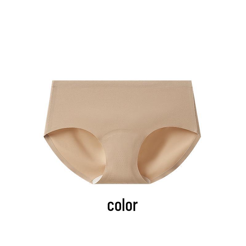 10A Quality Mid-Waist Ice Silk Seamless Panties for Women - Soft, Antibacterial Mulberry Silk Crotch