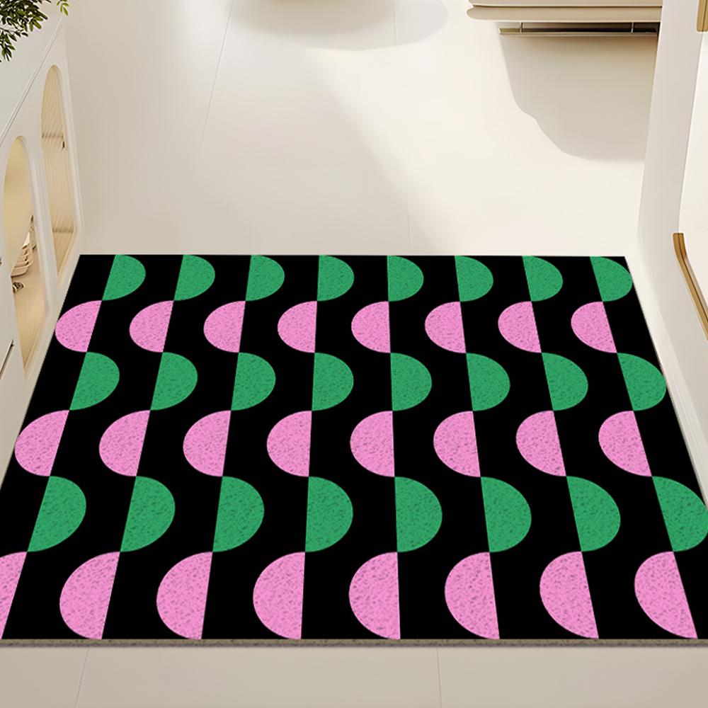 

Geometric Style Wire Loop Floor Mat PVC Home Entrance Door Mat Door Mat Wear-Resistant Foot Mat Anti Slip Mat 400MMx600MM