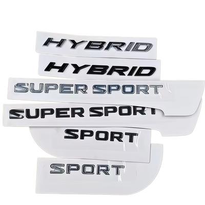 Für SUPER SPORT HYBRID 3D ABS Auto Buchstaben Logo Aufkleber Heckstoßstange Plakette Auto Heckklappe Emblem Aufkleber Zubehör