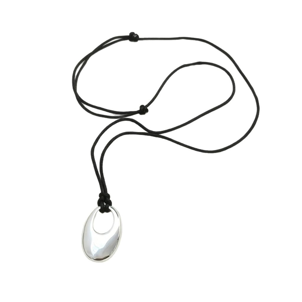 Black Rope Three-dimensional Long Necklace Women's Sweater Chain Accessories Light Luxury Simple Pendant