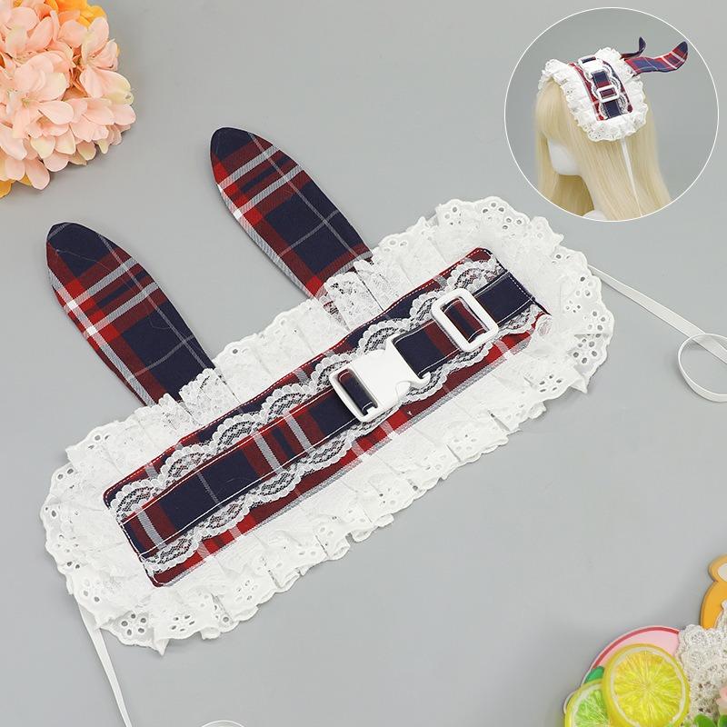 Subkultura retro kraciasta opaska z klamrą starożytna pasterska Lolita koronka o kocie uszy nakrycie głowy