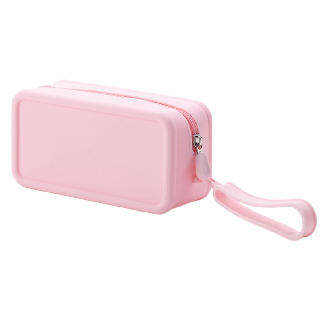 Candy Color Silicone Makeup Bag,Portable Lanyard Cosmetic Case Waterproof Zipper Toiletries Pouch,Mini Wallet Coin Purse