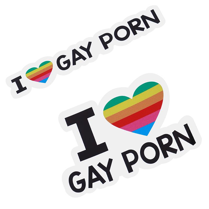 Bicycle Stickers I Love Gay Porn Sex LGBT Lesbian Funny Car Bumper Vinyl Sticker