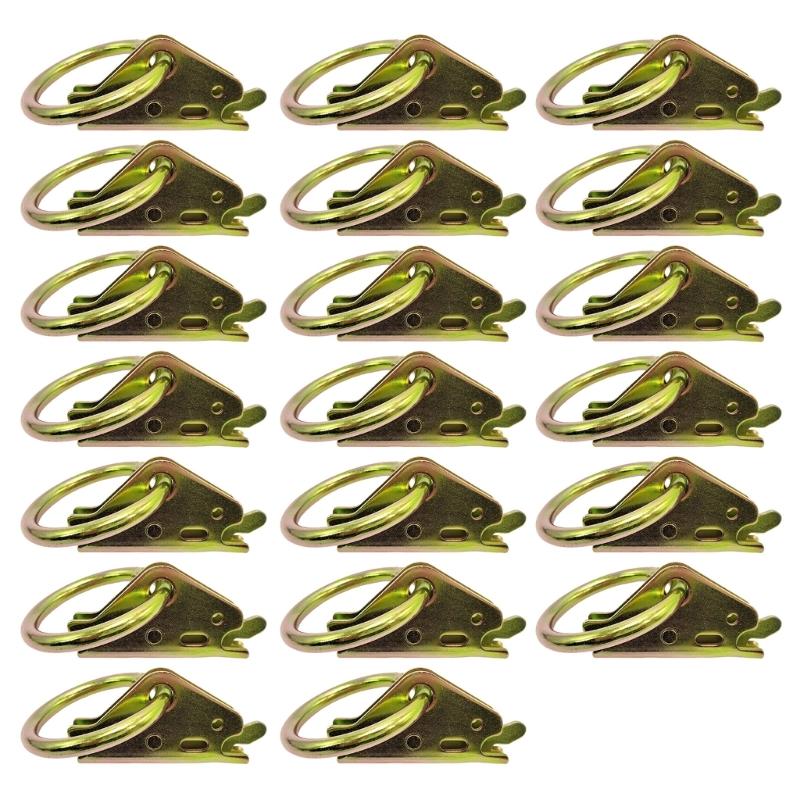 

20x Heavy Duty E Track Rings Corrosion Resistant Cargo Fasteners Stabilization For Flatbed Enclosed Trailers Vehicles