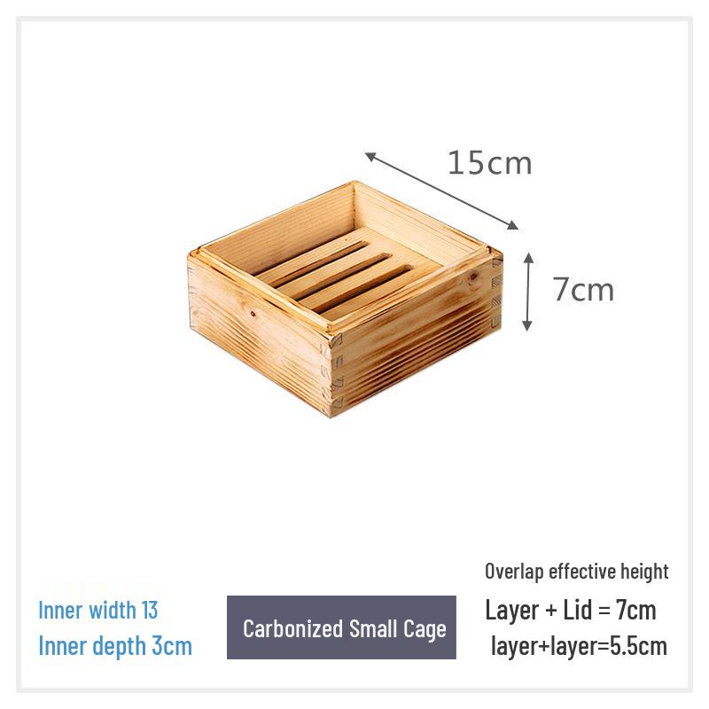 Cedar Wood Dim Sum Steamer Basket - Square Xiaolongbao & Rice Rack for Cantonese Tea