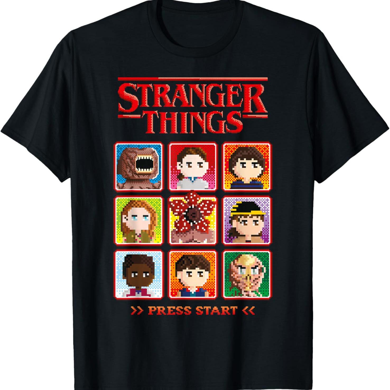 Футболка с персонажами из ретро-видеоигр 5 сезона «Очень странных дел». XXXL