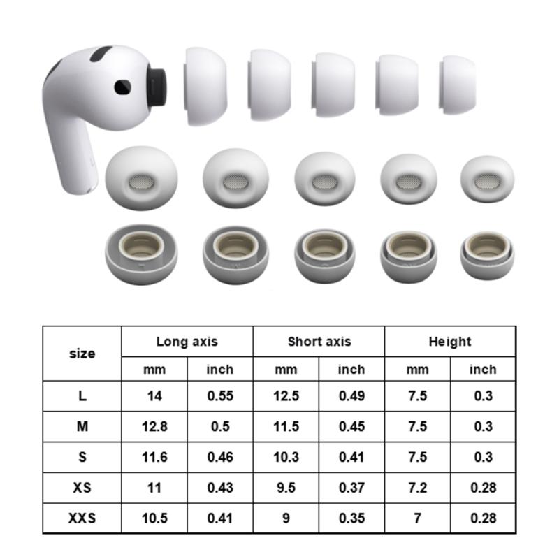 5Pair Silicone Ear Tip with Storage Box for Pro3 In-ear Headphone Eartips Tip Anti-Slip Noise Reduce