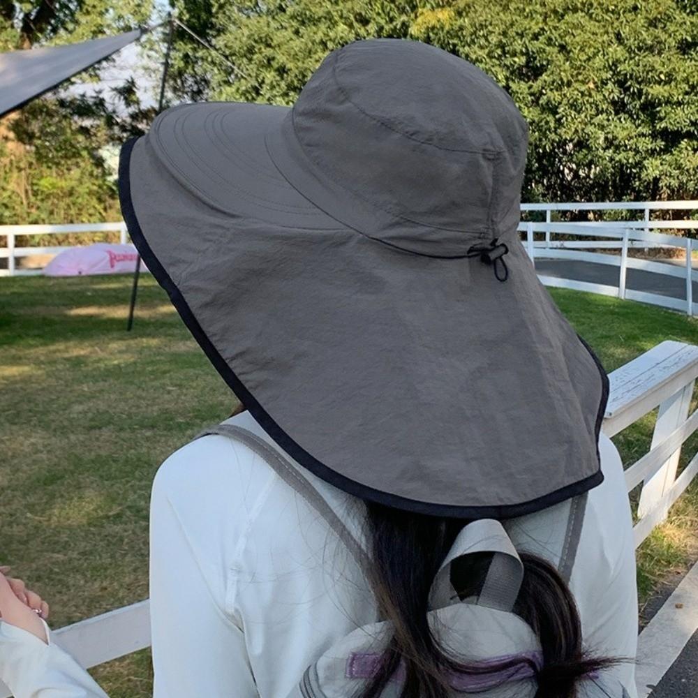 Breathable Sunshade Shawl Cap Solid Color Neck Cover Hiking Cap Fashion Neck Protection Hat  Spring
