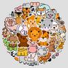 50 Cartoon Small Animals Doodle Stickers Creative Cute Animal Water Cup Suitcase Waterproof Decorative Stickers