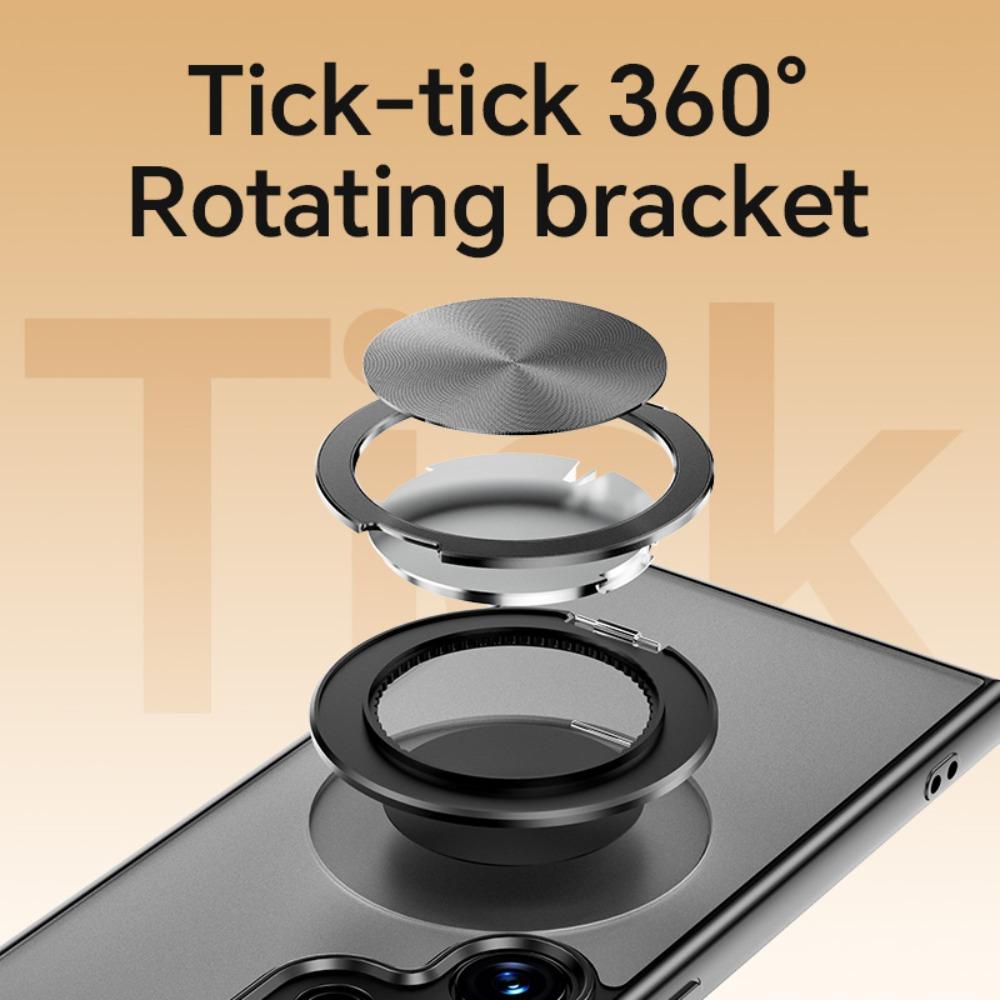 360 Rotating Ring Stand For Magsafe Matte Clear Phone Case For Samsung Galaxy S25 Edge S24 S23 FE Plus A56 A36 A26 A16 A06