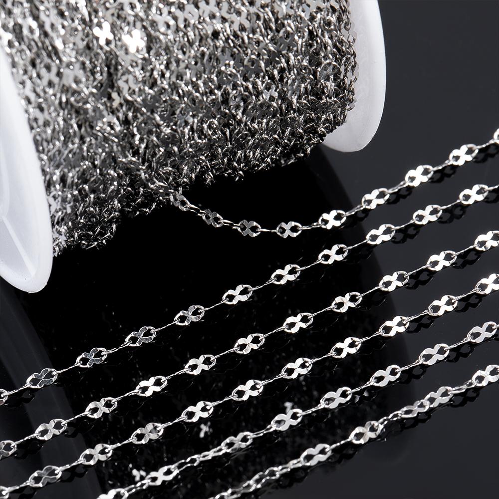 1Meter Fahsion Pod Design Necklace Chain Stainless Steel Metal Ball Link Chain for DIY Handmade Bracelet Material Jewelry Making