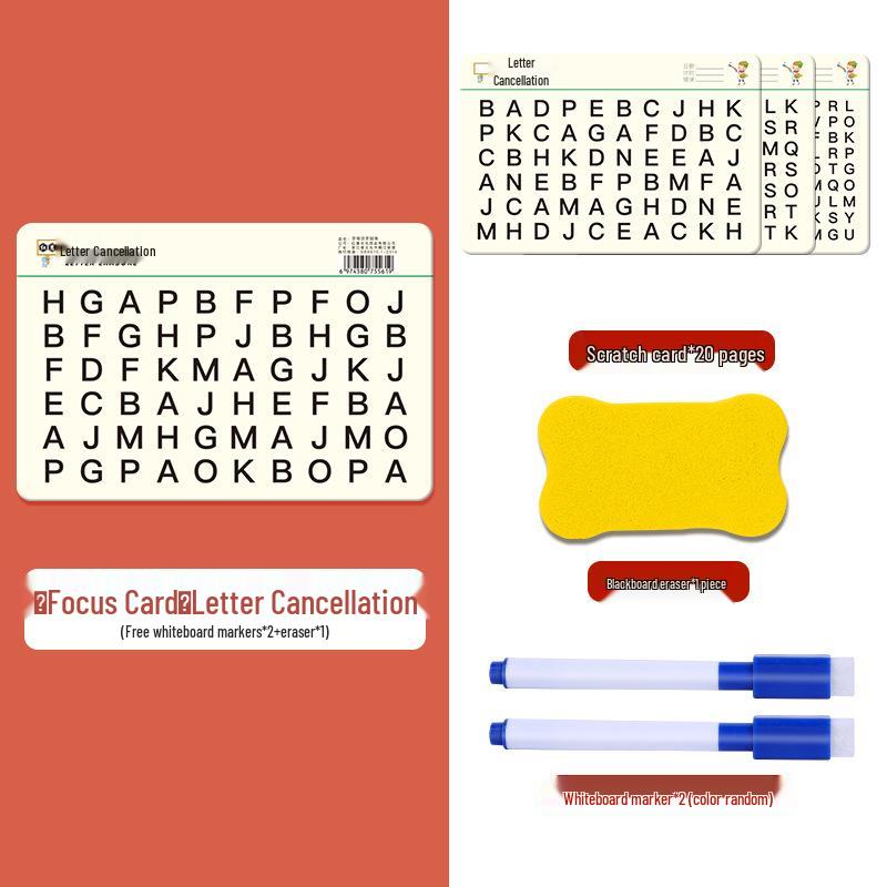 Kids' Focus Training Number Cancellation Cards: Educational Toys for Elementary Students