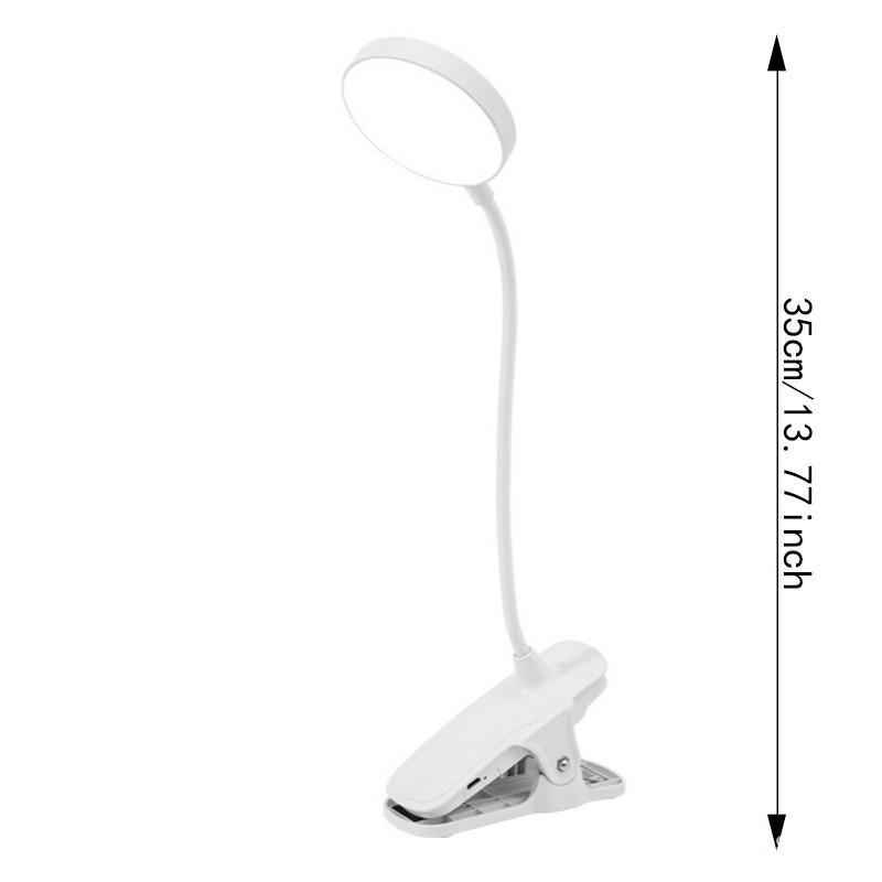 LED Tragbare Klemme Tischlampe USB Wiederaufladbar Klemme Schreibtischlampe Bett Lese Nachtlicht Touch 3 Dimmmodi Augenschutzlicht