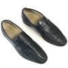 80s-90s Vintage Made In England Grenson Woven Leather Coin Loafer Moccasin 8 / 26.5cm / Black Dress Shoes(USED)