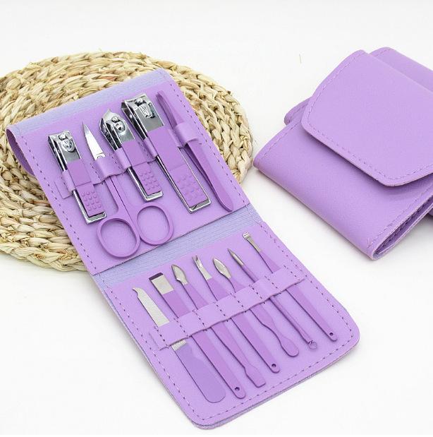 16-Piece Green Manicure Nail Art Set with Nail Clippers for Home Use