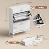 Shoe Cabinet Shoe Tilt Cabinet Max. 12 Pairs of Shoes White 75 X 26 X 110 Cm