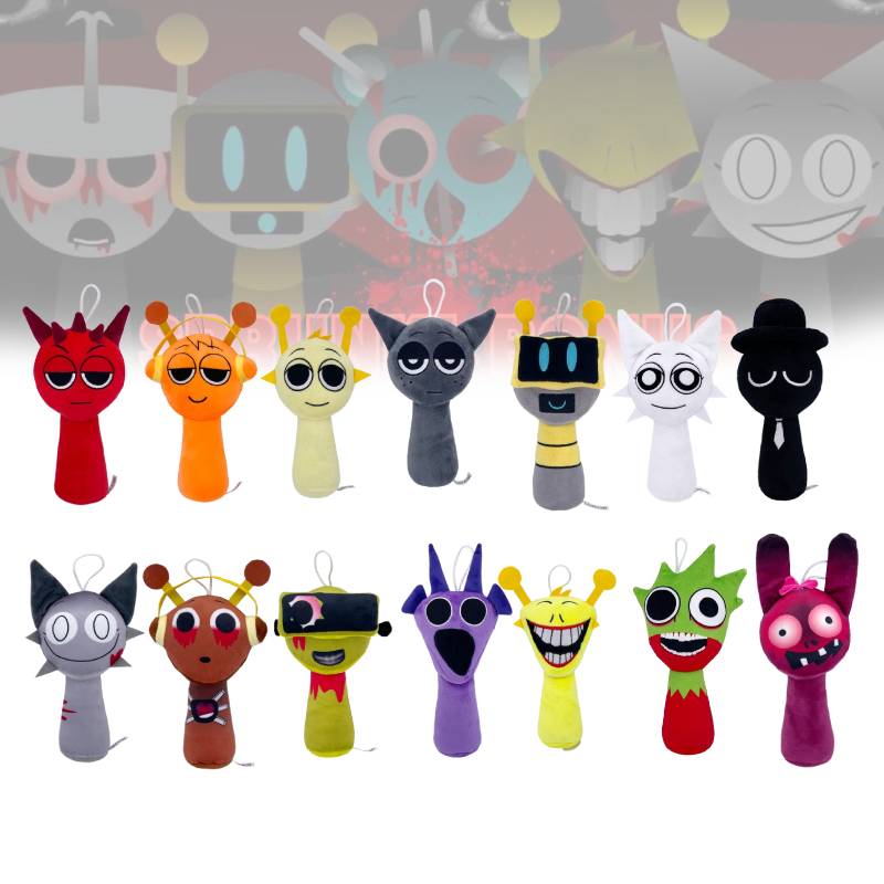 Sprunki Colorful Stuffed Toy Cartoon Game Children Birthday Holiday Dolls Gift