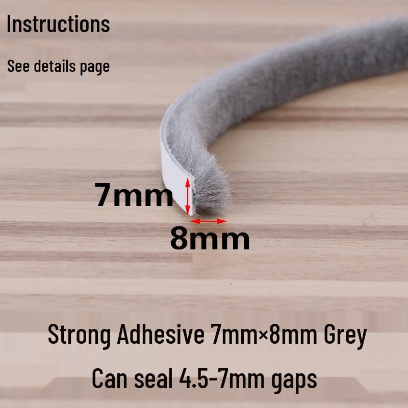 Dinggu Self-Adhesive Weatherstrip: 5m/10m Sliding Door and Window Seal, Dustproof, Anti-Collision, Mosquito Proof.
