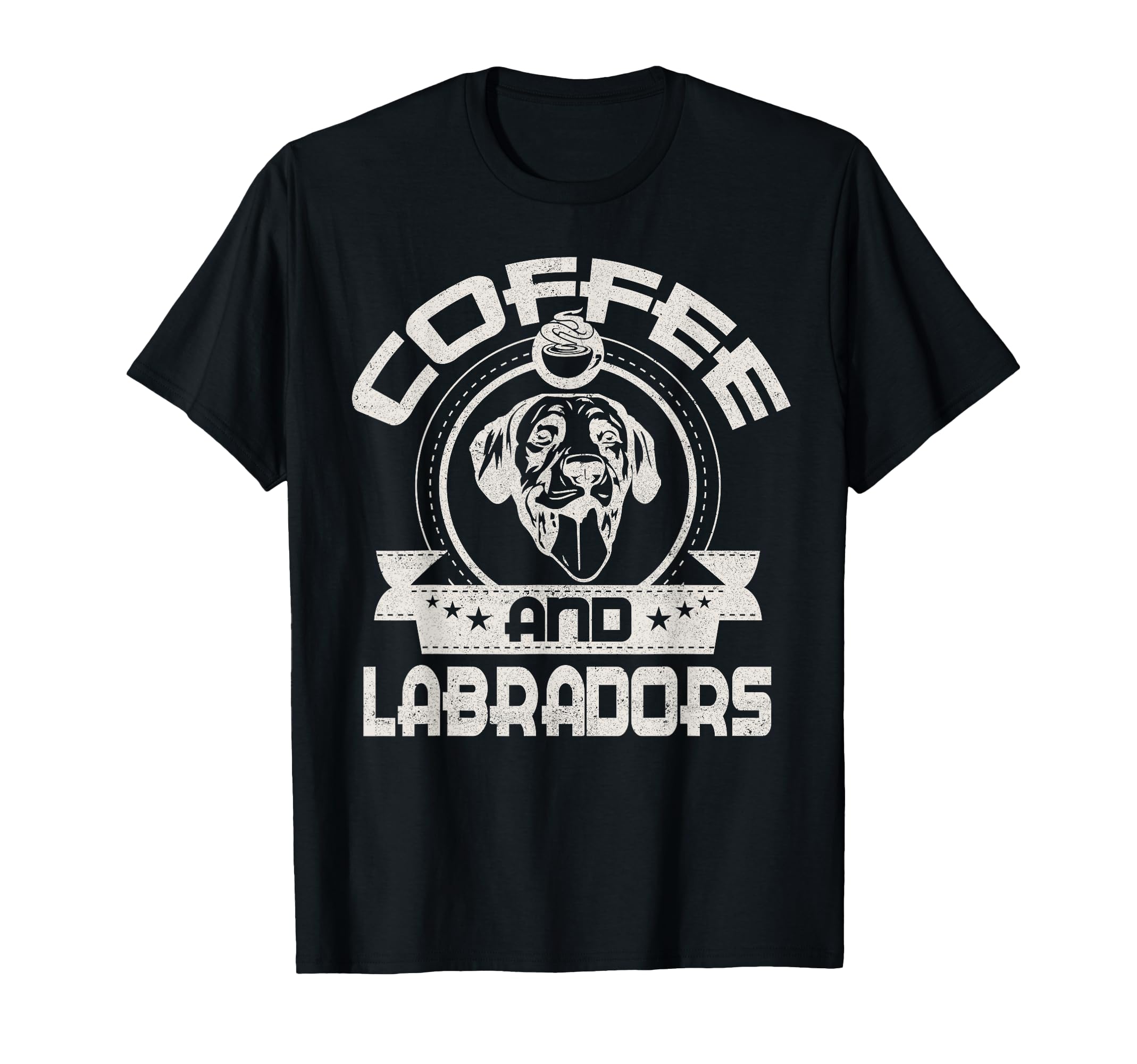 

Coffee and Labrador Coffee Drinking Pet Dog Owner Lover T-Shirt