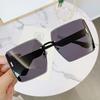 Vintage Square Frame Sunglasses For Women Classic Retro Gradient Mirror Frameless Sun Glasses Female  Rimless Eyewear