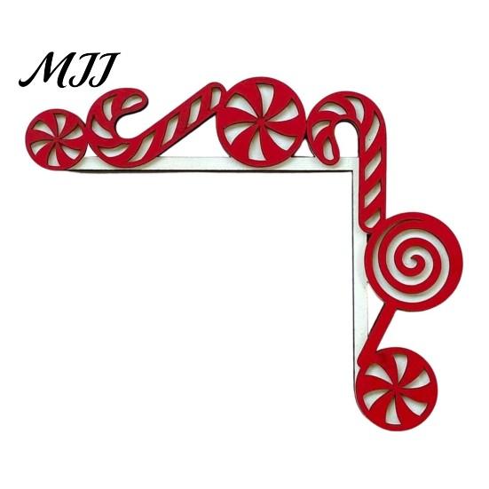 Decorazione Murale Natalizia da Interno, Segno Angolare in Legno per Porta di Natale, Ornamento Festivo a L da Appendere, Regalo per Festa in Casa, Babbo Natale Renna Pan di Zenzero