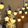 Solar Waterproof LED Heart & Star String Lights for Outdoor Camping & Tent Decoration